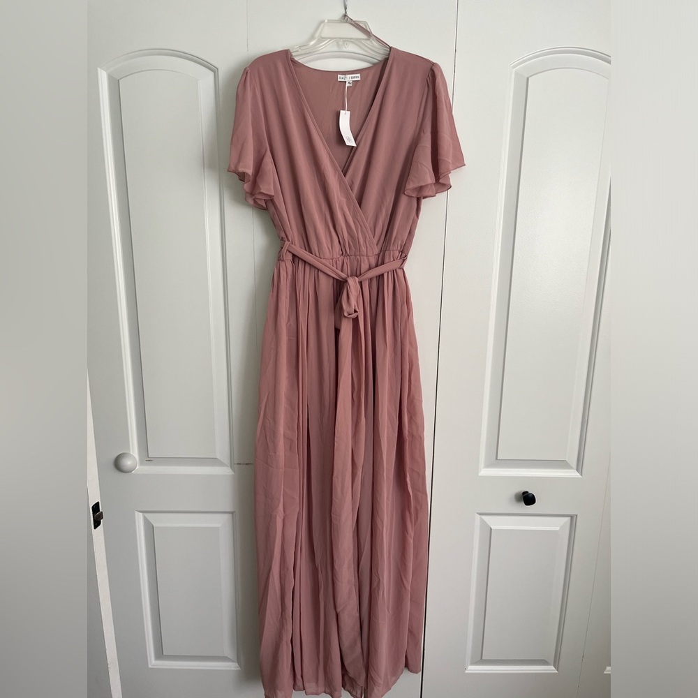 Baltic Born Pink Maxi Sundress with Flutter Sleeves